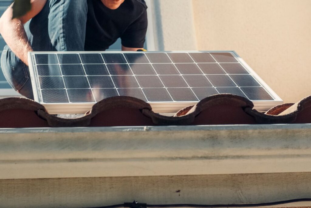While Cleaning Solar Panels